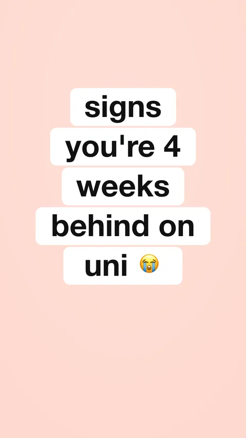 Signs you're 4 weeks behind on uni 😭